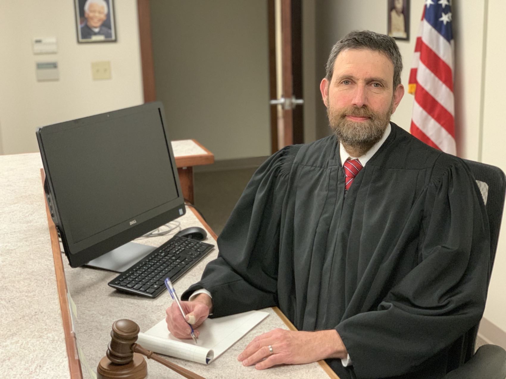 Judge Lachman in courtroom